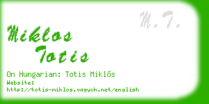 miklos totis business card